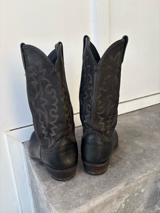 Dan Post Black Leather Western Cowboy Boots Mens 10.5 D Classic Embroidered main image 5